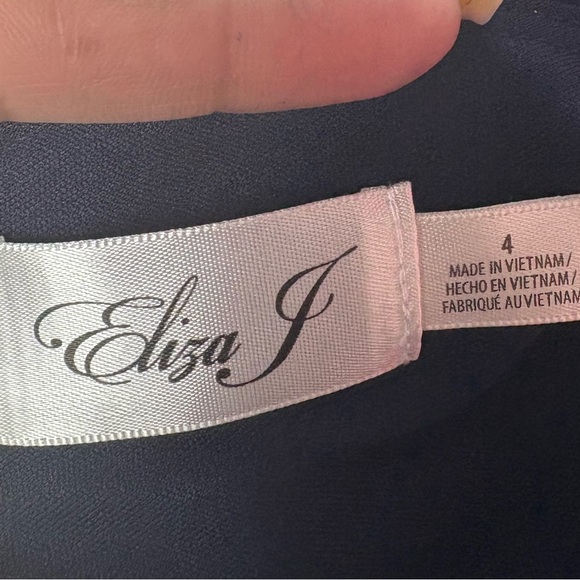 Eliza J Blue Plunge Dolman Sleeve Maxi Gown. PALAZO - Picture 5 of 6